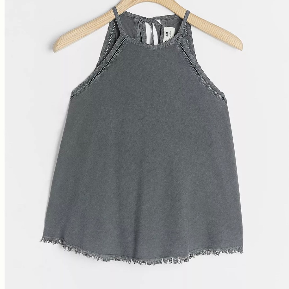 Cloth & Stone Val Halter Blouse in Carbon by Anthropologie